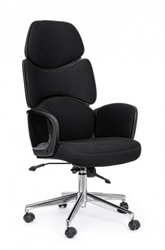 Scaun de birou ajustabil cu recliner negru din stofa si metal, Armstrong Bizzotto
