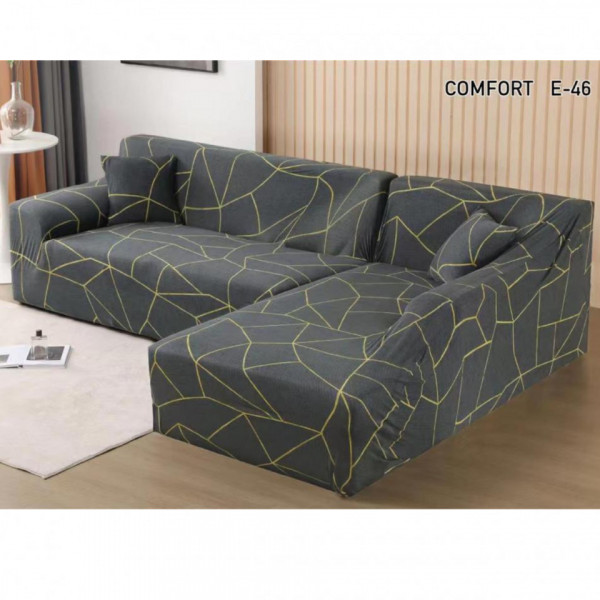 Set 2 Huse Elastice pentru Coltar, Marime: M+L, Spandex, Gri Antracit, HES-78