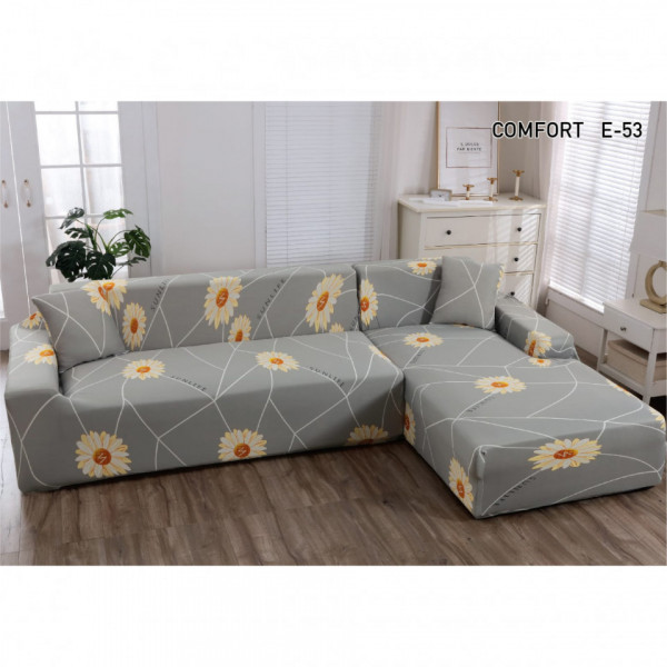 Set 2 Huse Elastice pentru Coltar, Marime: M+L, Spandex, Gri, HES-88