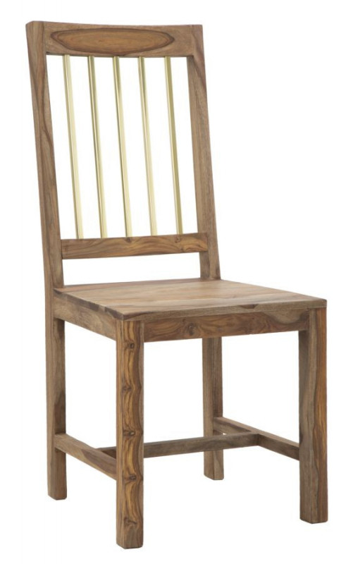 Set 2 scaune dining din lemn de sheesham si metal, 50 x 45 x 100 cm, Elegant Mauro Ferreti