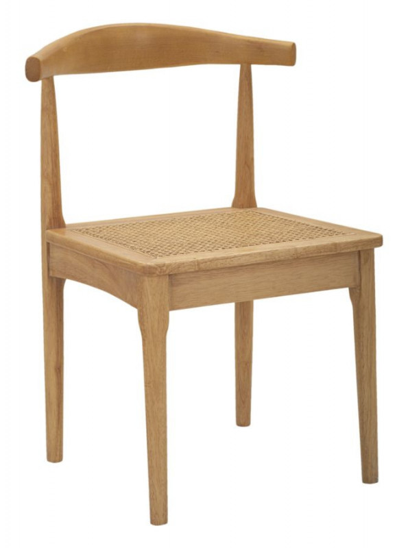 Set 2 scaune dining finisaj natural din lemn de Cauciuc si Ratan, 54x54x70 cm, Japan Mauro Ferretti - Img 1