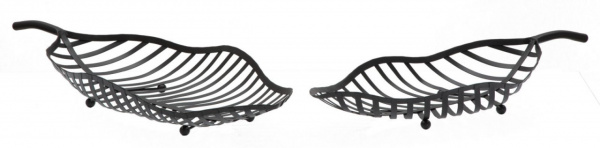 Set 2 suporturi decorative pentru obiecte, metal, 61x24x7,5 / 55x20x7,5 cm, Leaf Mauro Ferreti