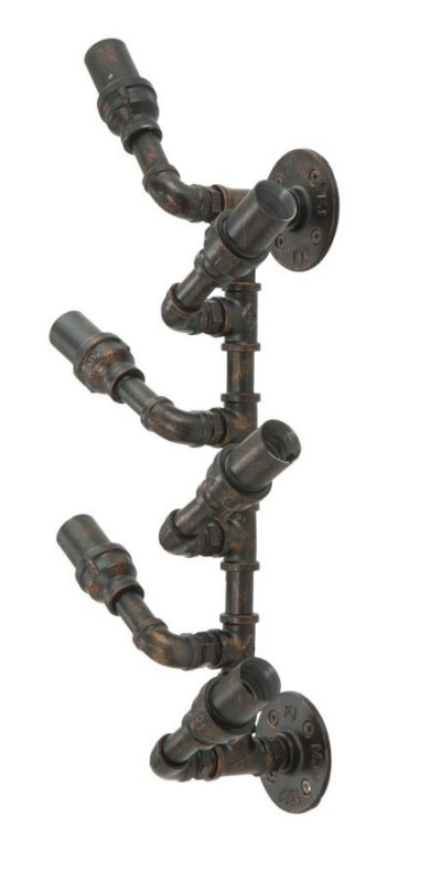Suport pentru 6 sticle negru/aramiu din metal, 27x15x60 cm, Manhattan Mauro Ferretti - Img 2