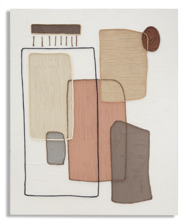 Tablou decorativ multicolor din lemn de Pin si panza, 80x2,8x100 cm, Tela-B Mauro Ferretti