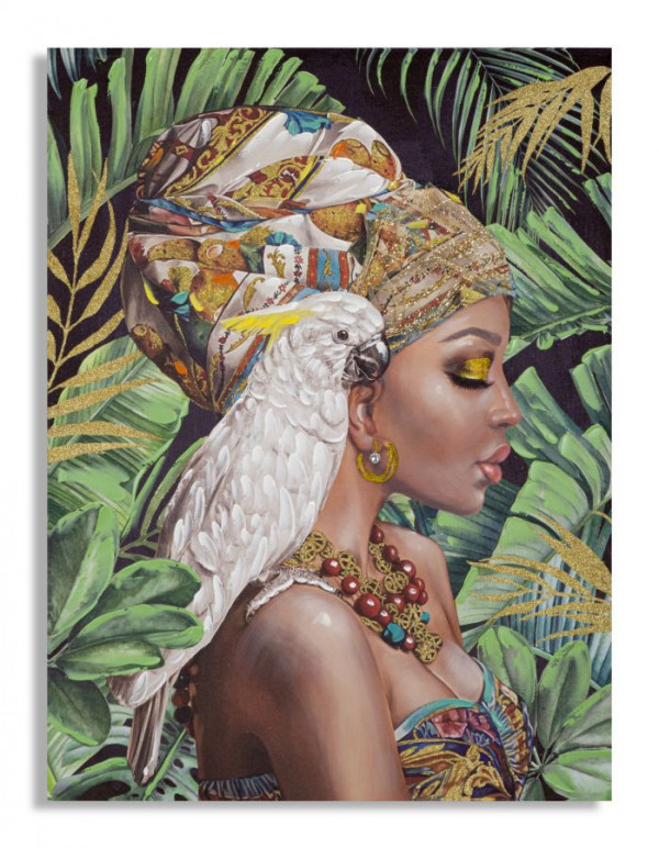 Tablou decorativ multicolor din lemn de Pin si panza, 90x3x120 cm, Kloe Mauro Ferretti