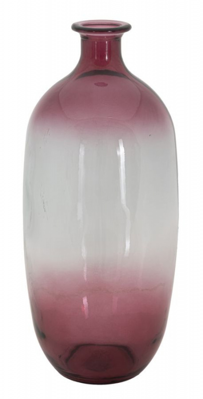 Vaza decorativa alba / roz din sticla reciclata, ø 16 x H38 cm, Napoles Mauro Ferreti - Img 1