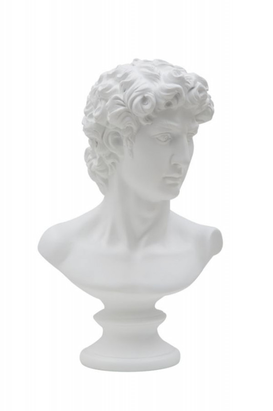 Bust decorativ alb din polirasina, 21,5x14,5x34 cm, Roman Man Mauro Ferretti