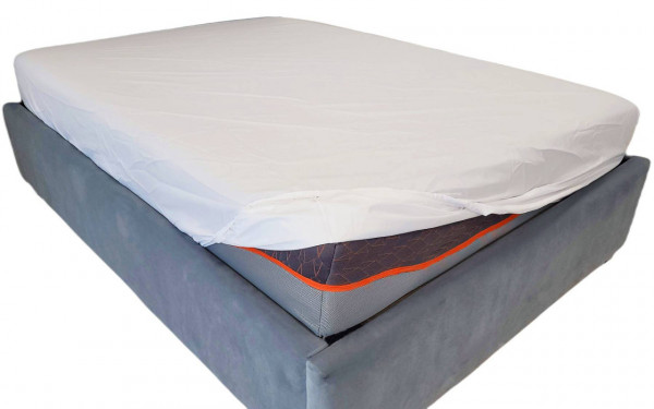 Cearceaf de pat Bumbac alb cu elastic, 200x260 cm, pat de 140x200