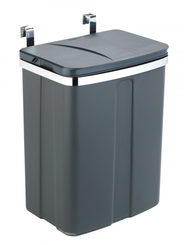Cos de gunoi suspendabil pentru usa dulap/sertar, Wenko, 12 L, 26 x 34 x 17 cm, metal/polipropilena
