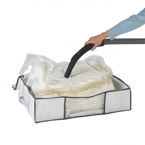 Cutie cu sac pentru vidat Vacuum Soft Box, Wenko, 65x50x15 cm, polipropilena/ polietilena, alb
