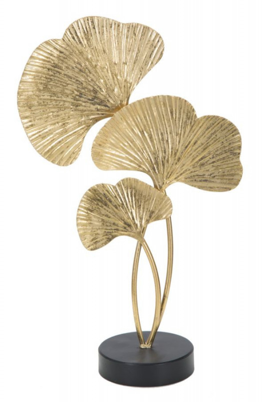 Decoratiune frunze aurii din metal, 24,5x10,5x40,5 cm, Leaf Mauro Ferretti