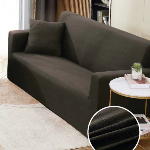 Husa Elastica pentru Canapea 2 Locuri, Uni, Negru, HEJ2-42