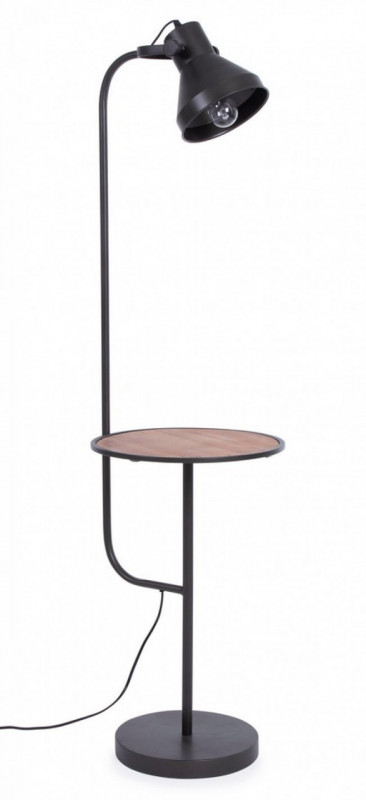 Lampadar vintage cu raft, soclu E27, max 40W, negru