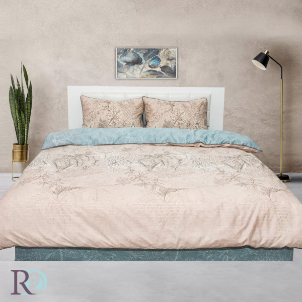 Lenjerie de pat, 100% bumbac, tesatura satin, roz / albastru deschis, Roxyma Dream Nelita - Img 1