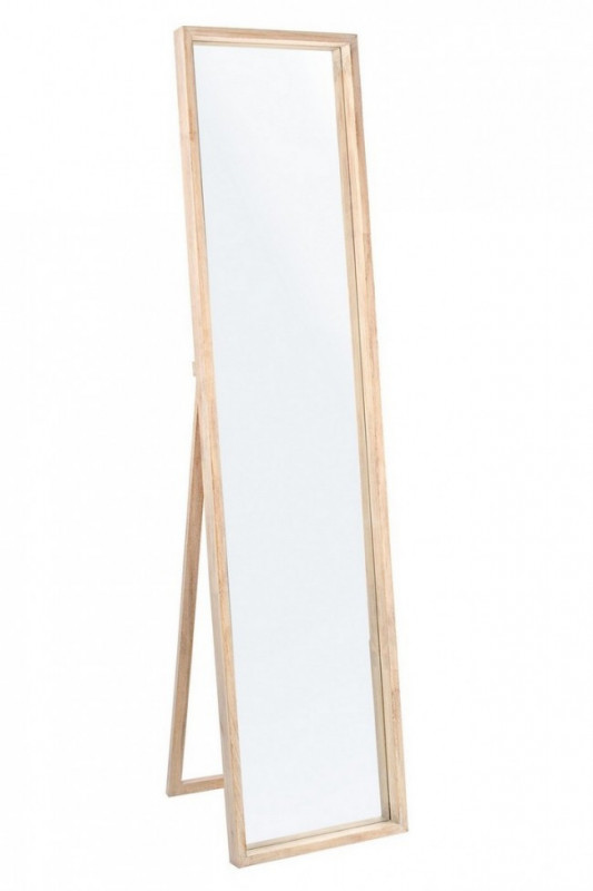 Oglinda dreptunghiulara cu suport pentru podea din lemn de Paulownia, 170x40 cm, Tiziano Rett Bizzotto