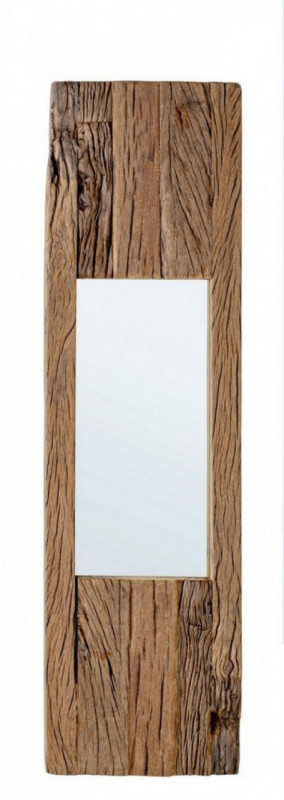 Oglinda dreptunghiulara maro din lemn reciclat, 90x25 cm, Rafter Bizzotto