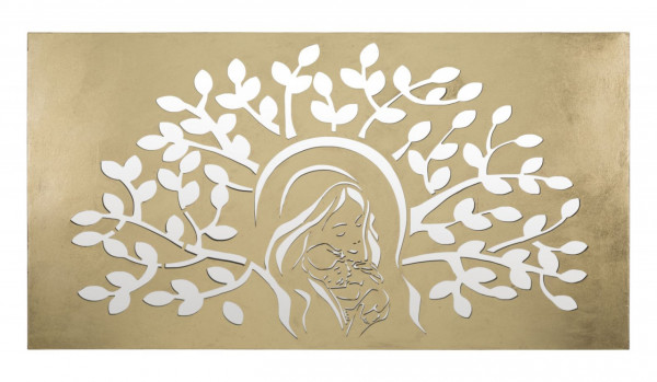 Panou decorativ auriu din metal, 120x2x64 cm, Nativity Mauro Ferretti