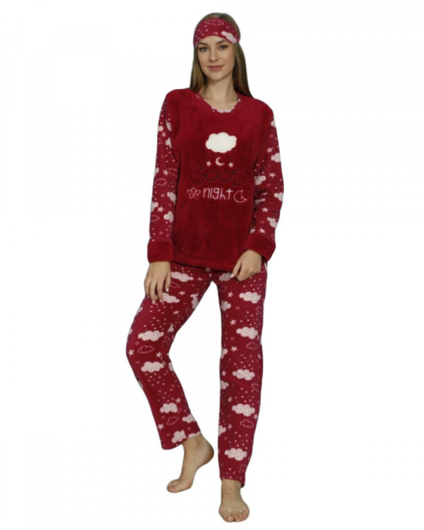 Pijama Dama, Cocolino, Rosu/Alb, PFC-77