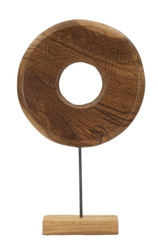 Sculptură Dorat din Teak Reciclat, 35X10X58 cm, Mauro Ferretti - Img 1