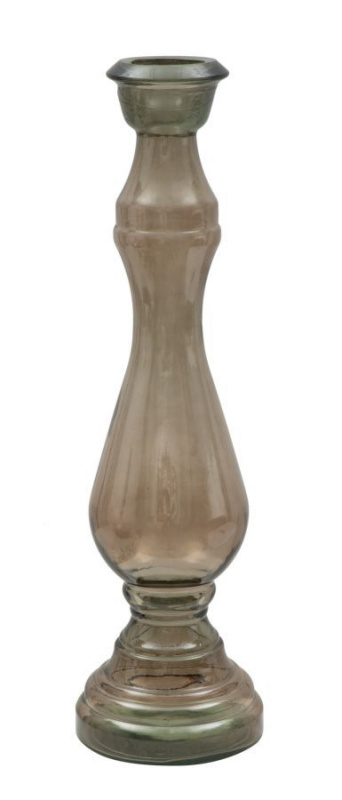 Suport de lumanare maro din sticla reciclata, ø 22 x h75 cm, Brown Mauro Ferreti