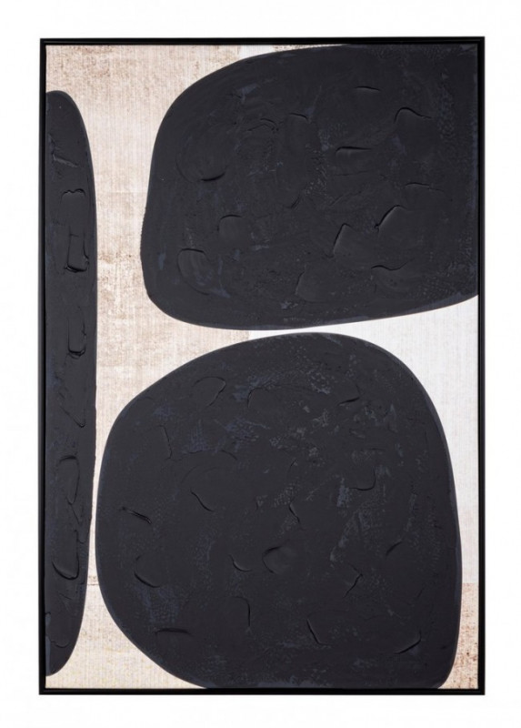 Tablou decorativ negru/galben din MDF si panza, 82,6x4,3x122,6 cm, Bold Abstract Bizzotto