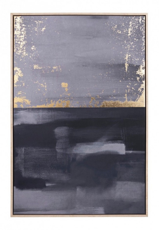 Tablou decorativ negru/gri din MDF si panza, 62,6x4,3x92,6 cm, Bold Abstract Bizzotto
