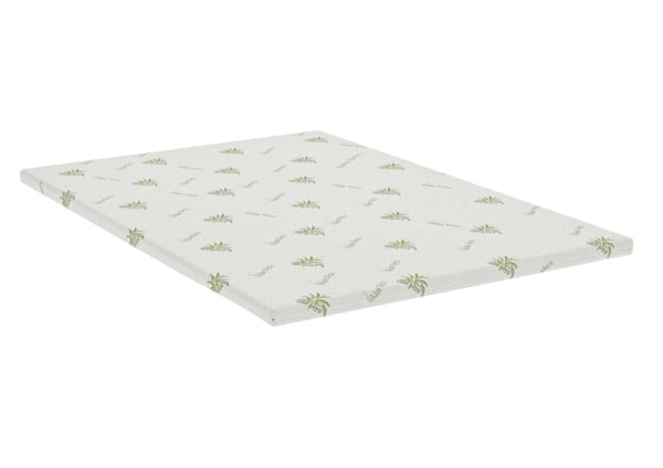 Topper Aloe Vera 140x200x4 cm, husa detasabila si lavabila, fermitate medie