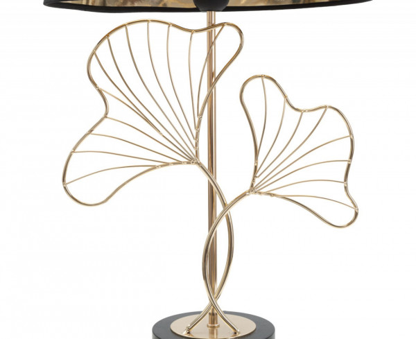 Veioza aurie/negru din metal, Soclu E27 Max 40W, ∅ 30 cm, Leaves Mauro Ferretti - Img 2