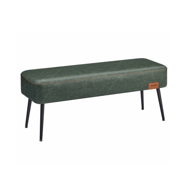 Bancheta versatila, 110 x 40 x 43 cm, piele ecologica / metal, verde, Vasagle