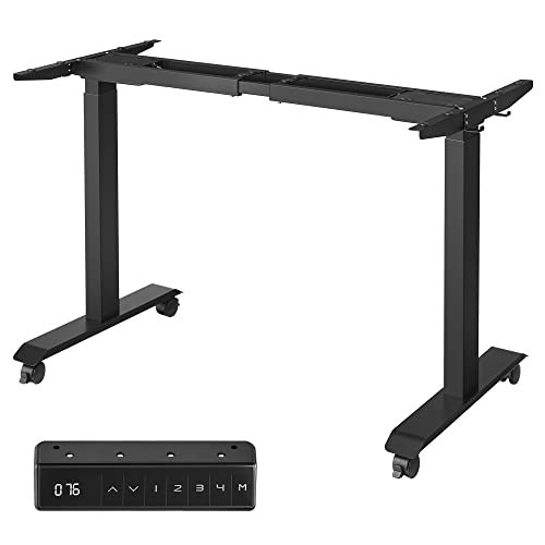 Cadru pentru birou electric reglabil negru din metal, 107,5x60x69 cm, Vasagle
