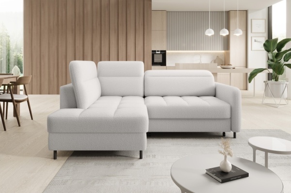 Coltar tapitat, extensibil, cu spatiu pentru depozitare, 208x160x100 cm, Barea L01, Eltap