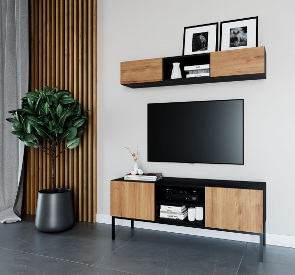 Comodă TV cu doua usi si doua rafturi, 120x50 cm, Lanzzi, Eltap