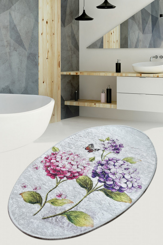Covoras baie 882CHL2182, 60x90 cm, catifea, roz / mov
