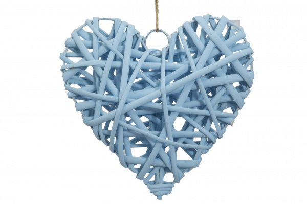 Decoratiune albastra din lemn, 15 x 5 x 15 cm, Heart Mauro Ferreti - Img 1