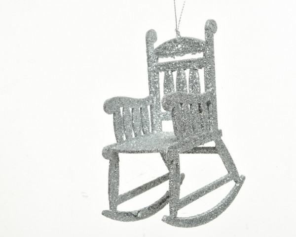 Decoratiune Chair, Decoris, 8x5x11 cm, plastic, argintiu