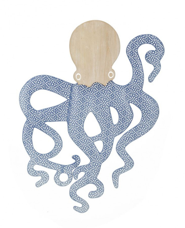 Decoratiune de perete 3D din metal si MDF, 41 x 57 x 1,5 cm, Octopus Mauro Ferreti