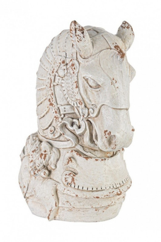 Ghiveci decorativ antichizat pentru exterior gri din magneziu, Horse Bizzotto