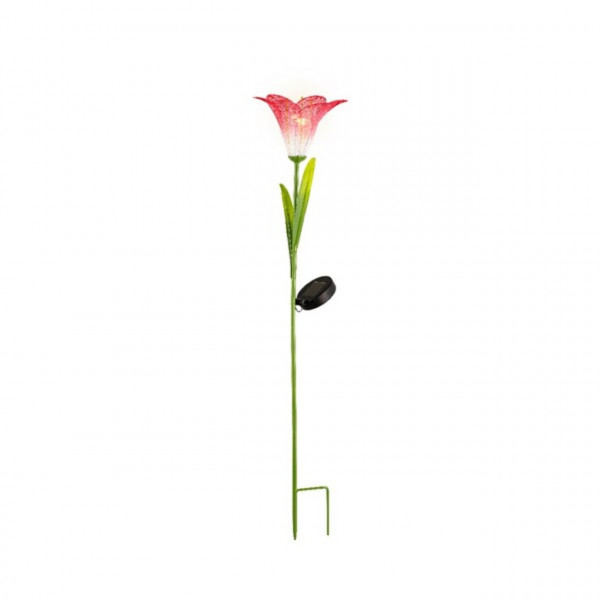Lampa de gradina lily, Lumineo, 17x17x82.5 cm, metal, roz / alb