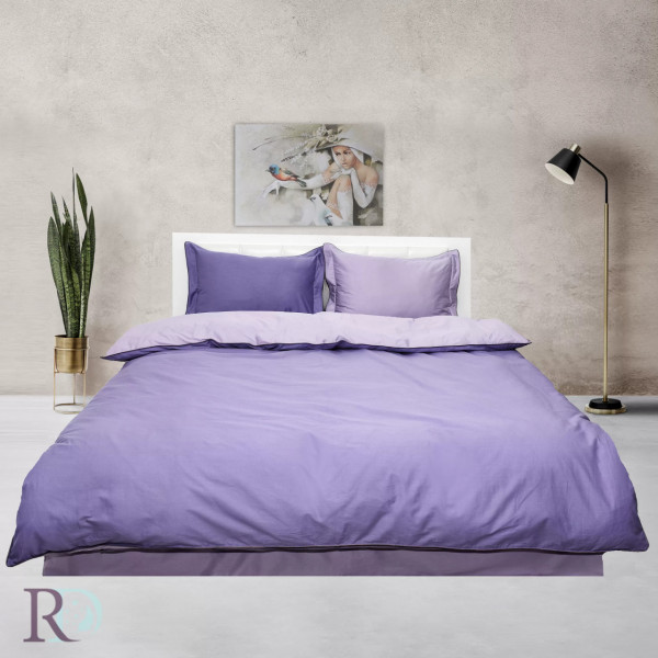 Lenjerie de pat cu 2 fete, 100% bumbac, tesatura satin, violet / lila, Roxyma Dream Iulyak