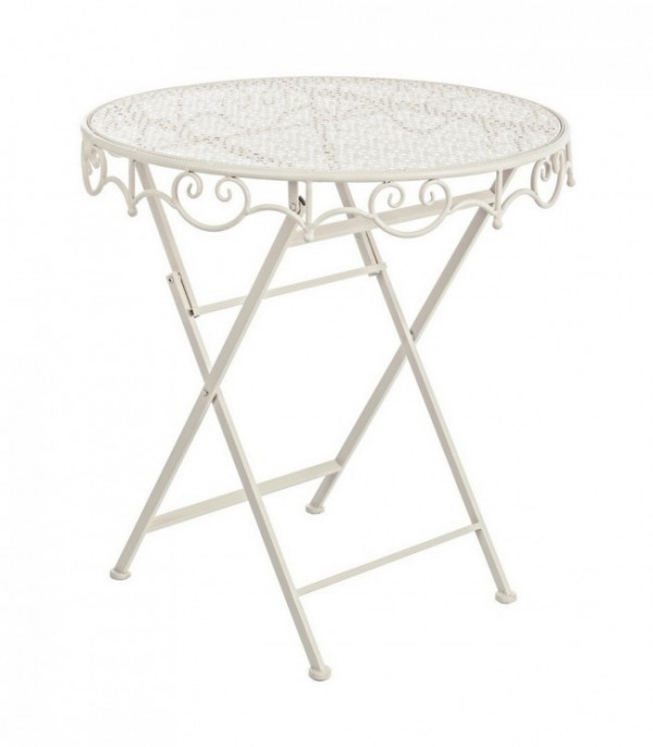 Masa de cafea pentru exterior crem din metal, ∅ 70 cm, Giselle Bizzotto