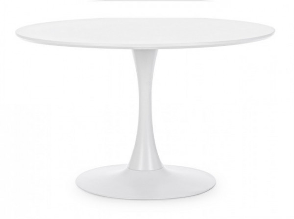Masa dining pentru 6 persoane alba din MDF melaminat, ∅ 120 cm, Bloom Bizzotto