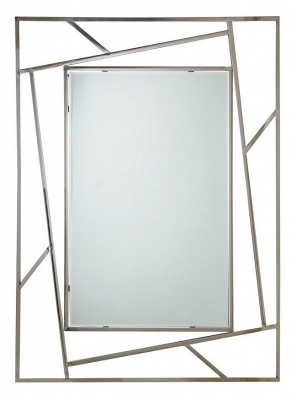 Oglinda dreptunghiulara argintie din metal, 120x90 cm, Rayan Bizzotto