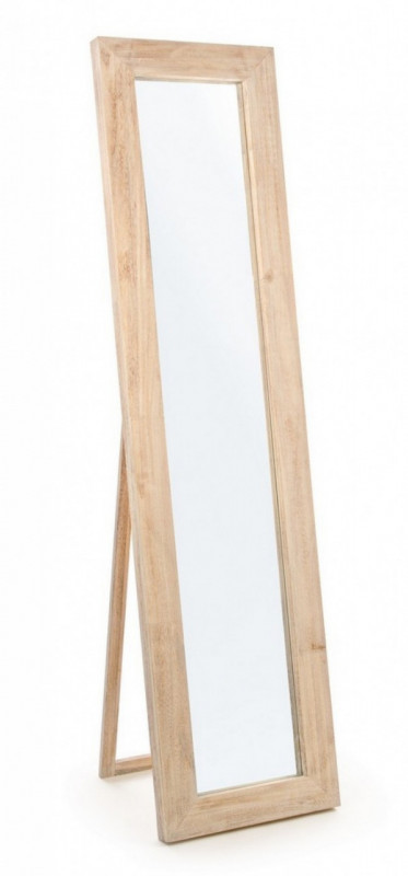 Oglinda dreptunghiulara cu suport pentru podea din lemn de Paulownia, 174x44 cm, Tiziano Rett Bizzotto