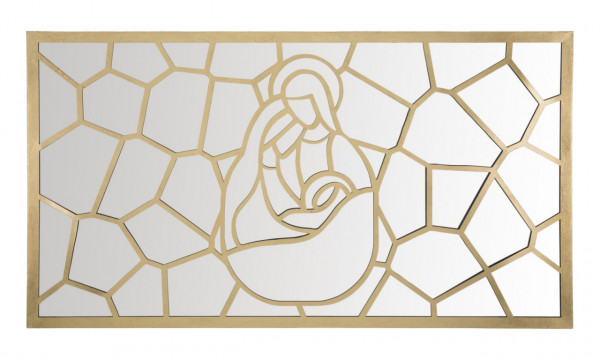 Panou decorativ auriu din metal, 120x2x66 cm, Nativity Mauro Ferretti