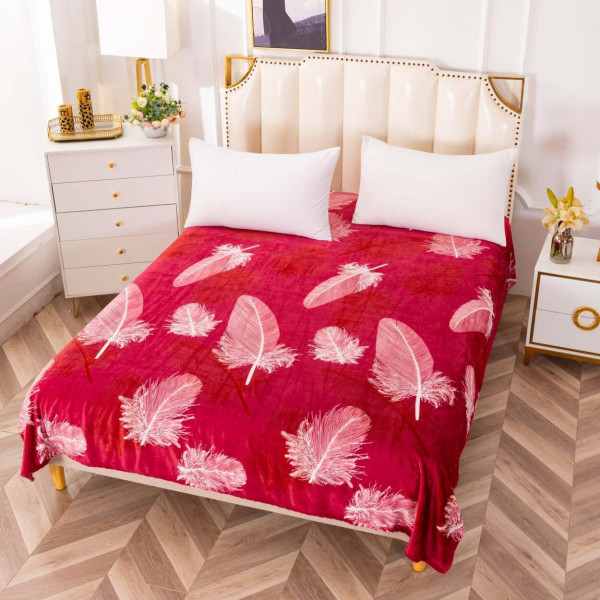 Patura cocolino, pat 2 persoane, 200x230 cm, rosu / alb, PS-62
