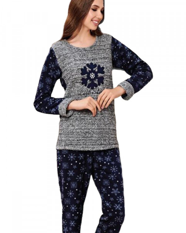 Pijama Dama, Cocolino, Gri/Albastru, PFC-34