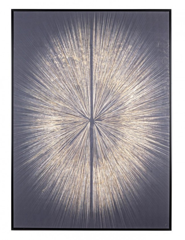 Tablou decorativ gri/auriu din lemn de Pin si panza, 102,6x4,3x142,6 cm, Bold Light Bizzotto