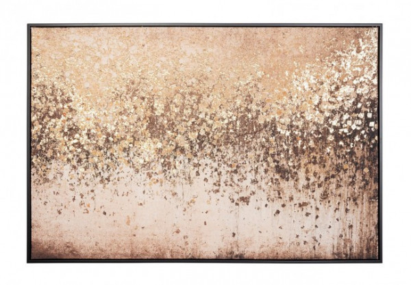Tablou decorativ maro din MDF si panza, 122,6x4,3x82,6 cm, Bold Abstract Bizzotto - Img 1