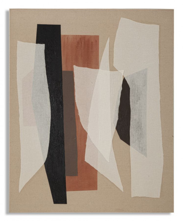 Tablou decorativ multicolor din lemn de Pin si panza, 80x2,8x100 cm, Abs Mauro Ferretti - Img 1