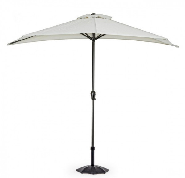 Umbrela de gradina semiluna crem din poliester si metal, 270x135 cm, Kalife Bizzotto - Img 1